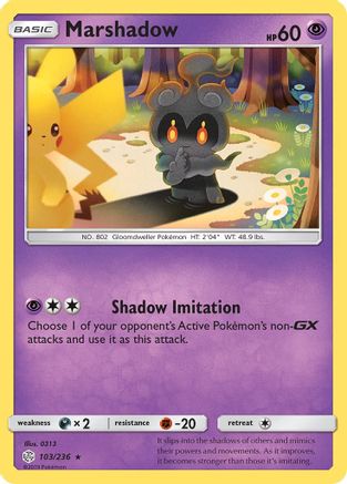 Marshadow 103/236 - Reverse Holofoil SM Cosmic Eclipse - Rare