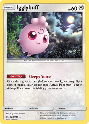 Igglybuff 168/236 - Reverse Holofoil SM Cosmic Eclipse - Uncommon