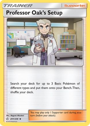 Professor Oak's Setup 201/236 - Reverse Holofoil SM Cosmic Eclipse - Uncommon