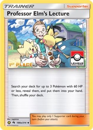 Professor Elm's Lecture 188a/214 - Reverse Holofoil League & Championship Cards - Promo