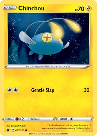 Chinchou (067) 067/202 SWSH01 Sword & Shield Base Set - Common