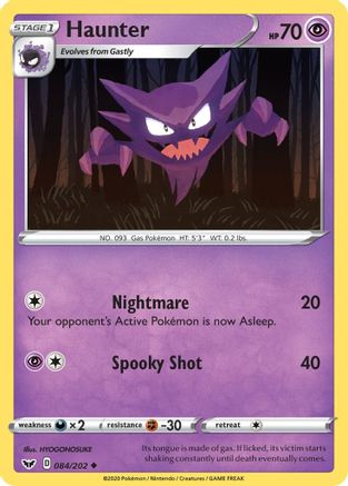 Haunter 084/202 SWSH01 Sword & Shield Base Set - Uncommon