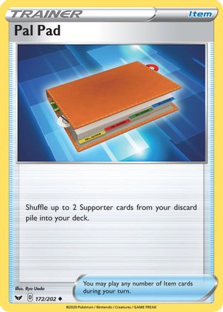 Pal Pad 172/202 - Reverse Holofoil SWSH01 Sword & Shield Base Set - Uncommon