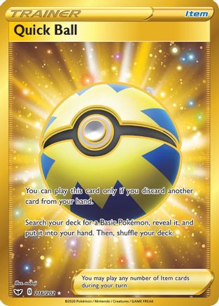 Quick Ball (Secret) 216/202 - Holofoil SWSH01 Sword & Shield Base Set - Secret Rare
