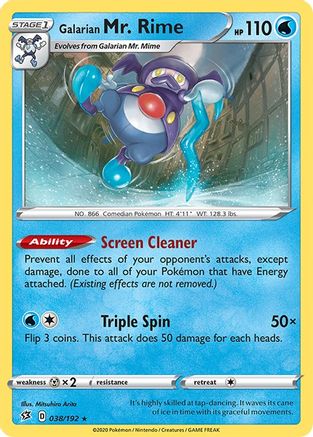 Galarian Mr. Rime 038/192 - Reverse Holofoil SWSH02 Rebel Clash - Rare
