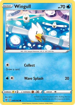 Wingull 041/192 - Reverse Holofoil SWSH02 Rebel Clash - Common