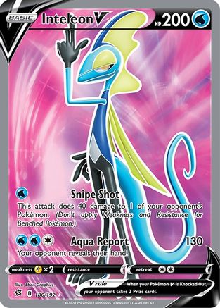 Inteleon V (Full Art) 180/192 - Holofoil SWSH02 Rebel Clash - Ultra Rare