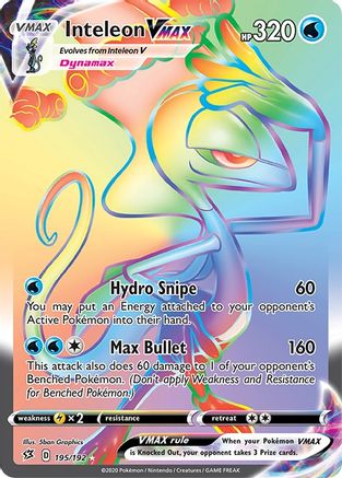 Inteleon VMAX (Secret) 195/192 - Holofoil SWSH02 Rebel Clash - Secret Rare