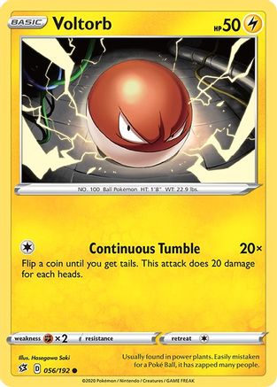 Voltorb 056/192 - Reverse Holofoil SWSH02 Rebel Clash - Common