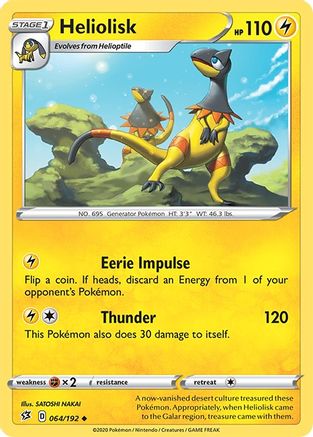 Heliolisk 064/192 - Reverse Holofoil SWSH02 Rebel Clash - Uncommon