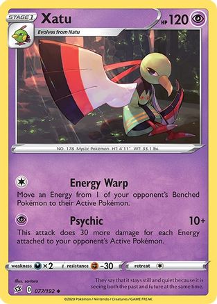 Xatu 077/192 - Reverse Holofoil SWSH02 Rebel Clash - Uncommon