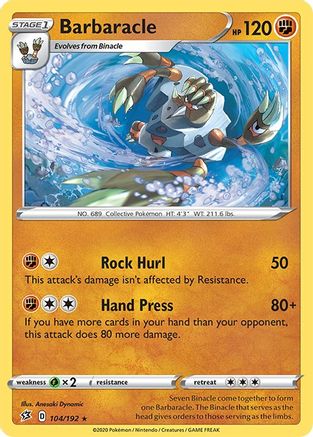Barbaracle 104/192 SWSH02 Rebel Clash - Rare