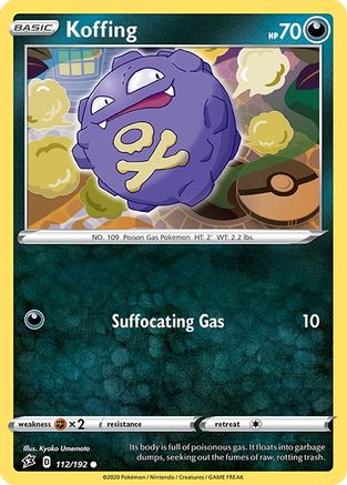 Koffing 112/192 - Reverse Holofoil SWSH02 Rebel Clash - Common