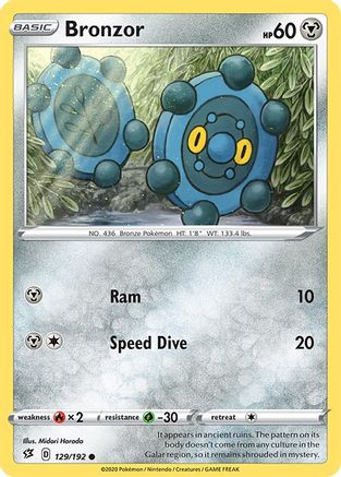 Bronzor 129/192 - Reverse Holofoil SWSH02 Rebel Clash - Common