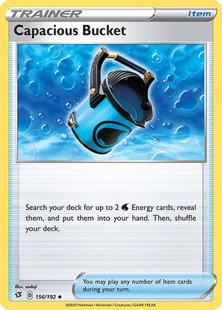 Capacious Bucket 156/192 - Reverse Holofoil SWSH02 Rebel Clash - Uncommon