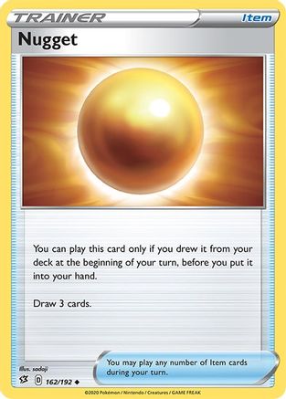 Nugget 162/192 - Reverse Holofoil SWSH02 Rebel Clash - Uncommon