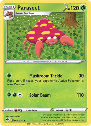 Parasect 004/189 SWSH03 Darkness Ablaze - Uncommon