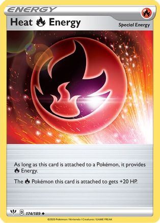 Heat R Energy 174/189 - Reverse Holofoil SWSH03 Darkness Ablaze - Uncommon
