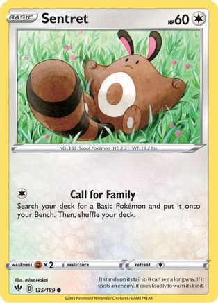 Sentret 135/189 SWSH03 Darkness Ablaze - Common