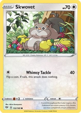 Skwovet 152/189 SWSH03 Darkness Ablaze - Common