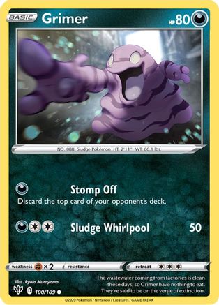 Grimer 100/189 SWSH03 Darkness Ablaze - Common