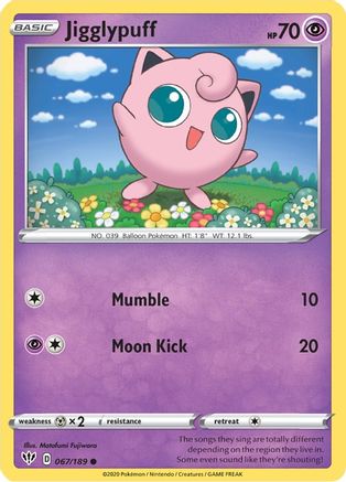 Jigglypuff 067/189 SWSH03 Darkness Ablaze - Common
