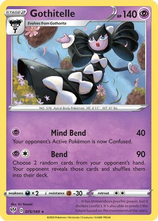 Gothitelle 075/189 - Reverse Holofoil SWSH03 Darkness Ablaze - Rare