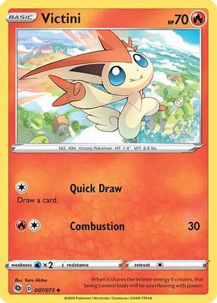 Victini 007/73 - Reverse Holofoil Champions Path - Uncommon