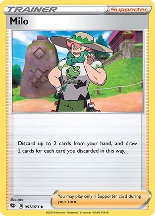 Milo 057/73 - Reverse Holofoil Champions Path - Uncommon
