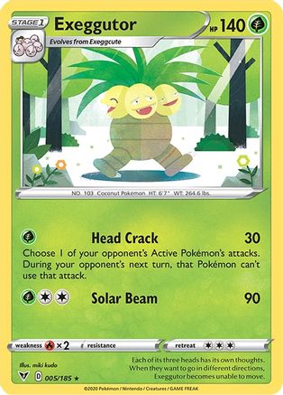 Exeggutor 005/185 - Reverse Holofoil SWSH04 Vivid Voltage - Rare