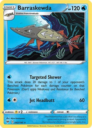 Barraskewda 042/185 - Reverse Holofoil SWSH04 Vivid Voltage - Rare