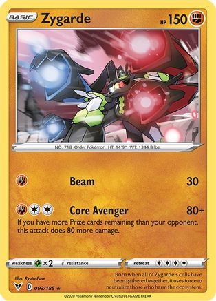 Zygarde 093/185 - Reverse Holofoil SWSH04 Vivid Voltage - Holo Rare