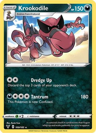 Krookodile 109/185 SWSH04 Vivid Voltage - Rare