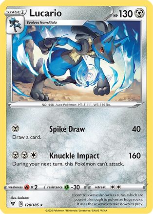 Lucario 120/185 - Reverse Holofoil SWSH04 Vivid Voltage - Rare