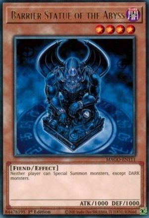 Barrier Statue of the Abyss (MAGO-EN111) - Maximum Gold 1st Edition