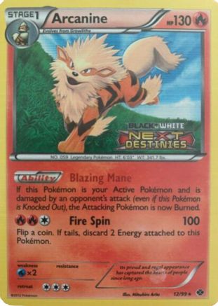 Arcanine 012/99 - Holofoil Black and White Promos - Promo