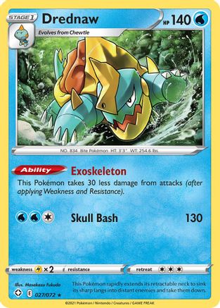 Drednaw 027/072 - Reverse Holofoil Shining Fates - Rare