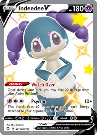 Indeedee V SV114/SV122 - Holofoil Shining Fates Shiny Vault - Shiny Holo Rare