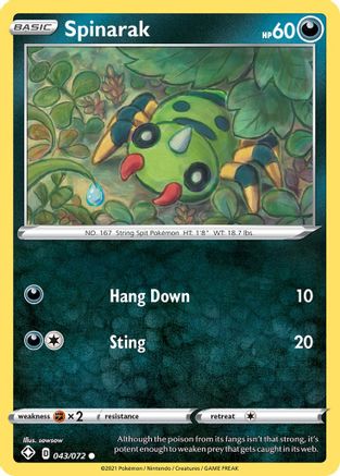Spinarak 043/072 Shining Fates - Common