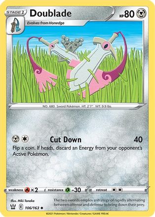 Doublade 106/163 - Reverse Holofoil SWSH05 Battle Styles - Uncommon