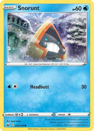 Snorunt 035/198 - Reverse Holofoil SWSH06 Chilling Reign - Common