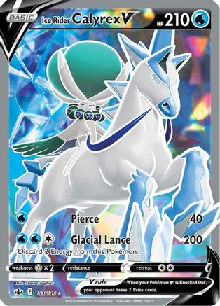 Ice Rider Calyrex V (Full Art) 163/198 - Holofoil SWSH06 Chilling Reign - Ultra Rare