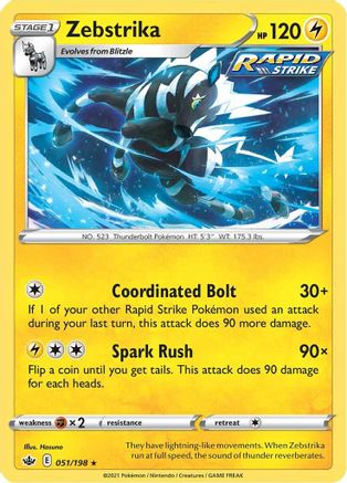 Zebstrika 051/198 SWSH06 Chilling Reign - Rare