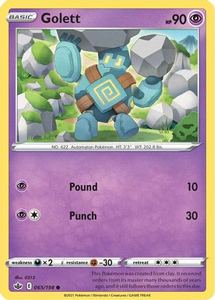 Golett 065/198 SWSH06 Chilling Reign - Common