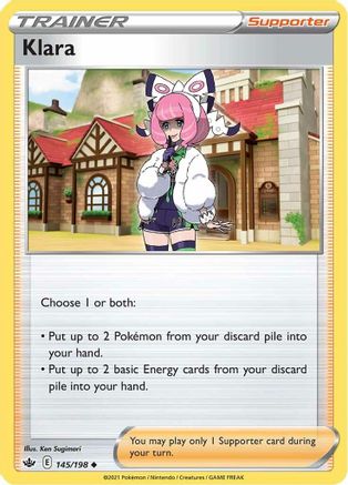 Klara 145/198 - Reverse Holofoil SWSH06 Chilling Reign - Uncommon