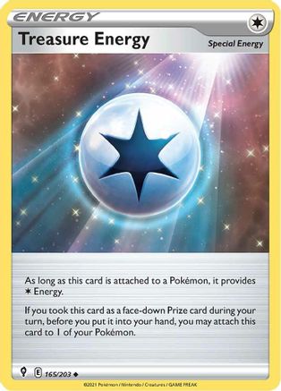 Treasure Energy 165/203 - Reverse Holofoil SWSH07 Evolving Skies - Uncommon