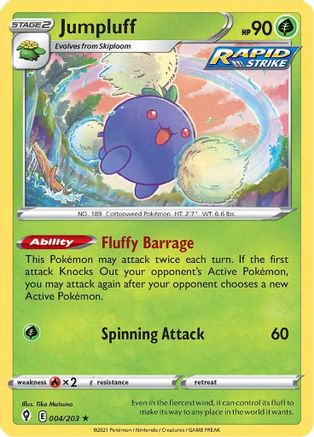 Jumpluff 004/203 - Holofoil SWSH07 Evolving Skies - Holo Rare