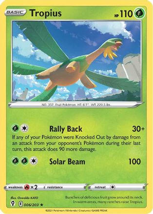 Tropius 006/203 SWSH07 Evolving Skies - Rare