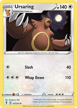 Ursaring 127/203 - Reverse Holofoil SWSH07 Evolving Skies - Uncommon