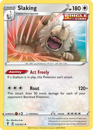 Slaking 131/203 - Holofoil SWSH07 Evolving Skies - Holo Rare